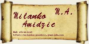 Milanko Amidžić vizit kartica
